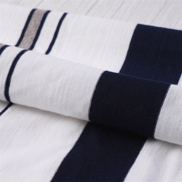Elasticidad transpirable suave de moda amigable para la piel Tejido clásico de punto a rayas para camiseta