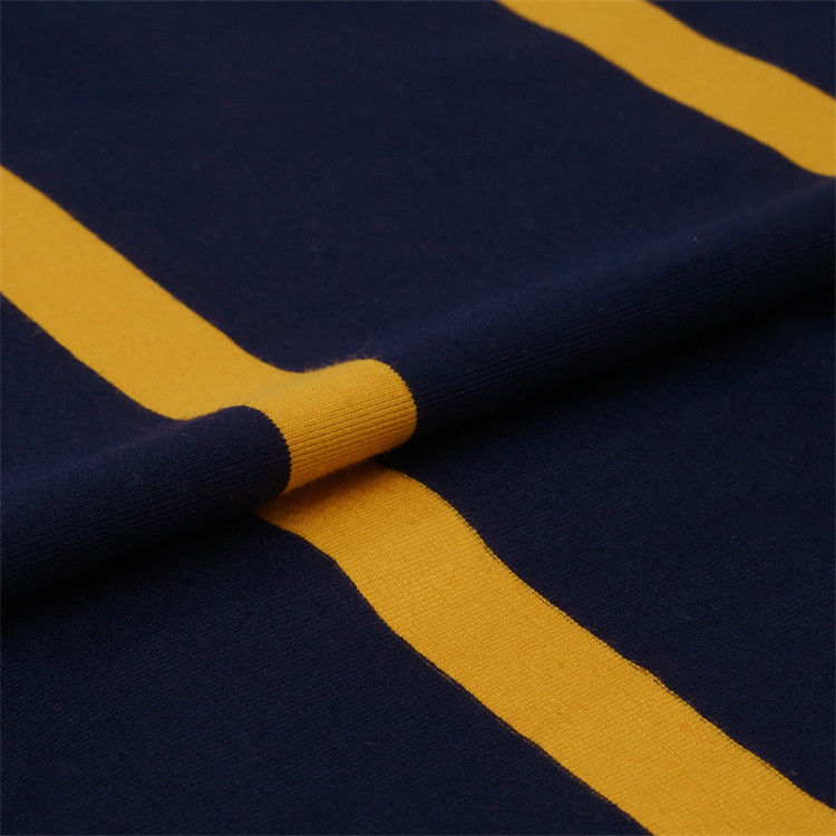 Tejido de punto a rayas resistente al desgaste y duradero y cómodo y amigable para la piel para camisa de polo