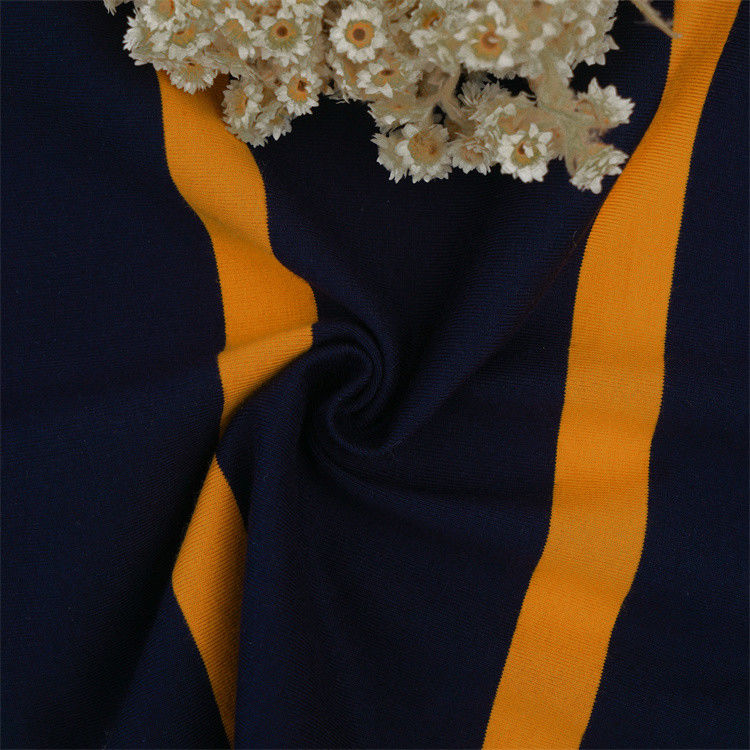 Tejido de punto a rayas resistente al desgaste y duradero y cómodo y amigable para la piel para camisa de polo