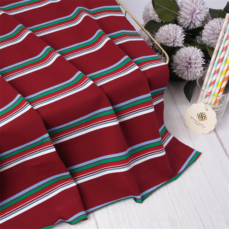 Tejido de material de rayas duradero, cómodo, amigable con la piel y transpirable, para uso informal