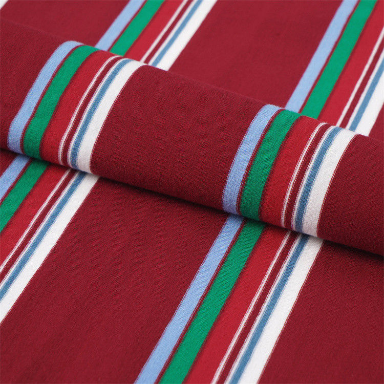 Tejido de material de rayas duradero, cómodo, amigable con la piel y transpirable, para uso informal