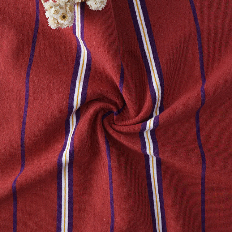 Tejido de punto de rayas suave y resistente al desgaste y resistente para camisetas