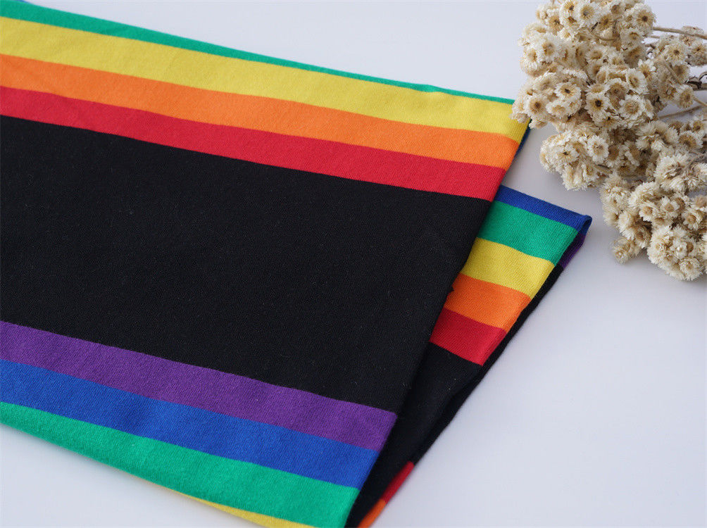 Tejido de material natural de rayas para camiseta, cómodo y elegante