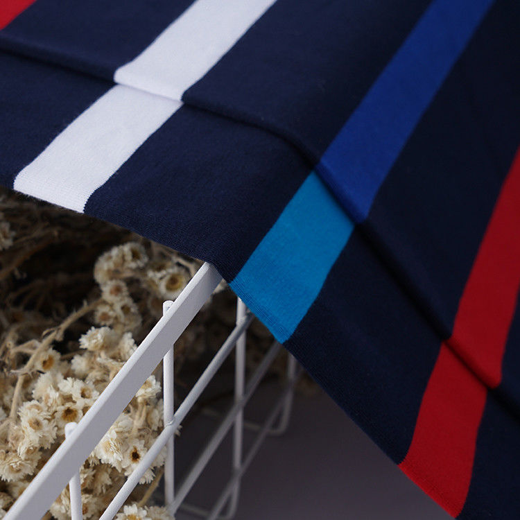 Tejido de punto a rayas saludable y cómodo y amigable para la piel para camisa de polo