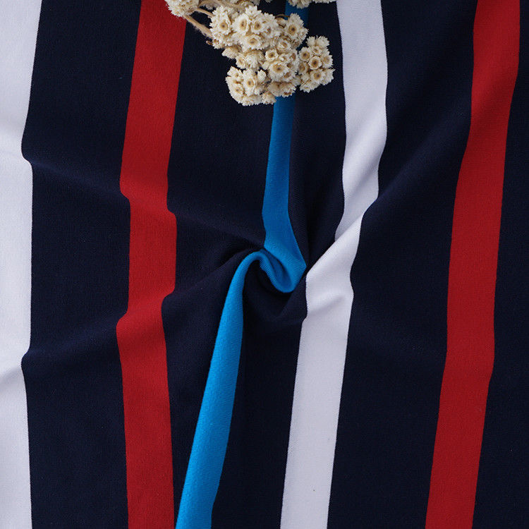 Tejido de punto a rayas saludable y cómodo y amigable para la piel para camisa de polo