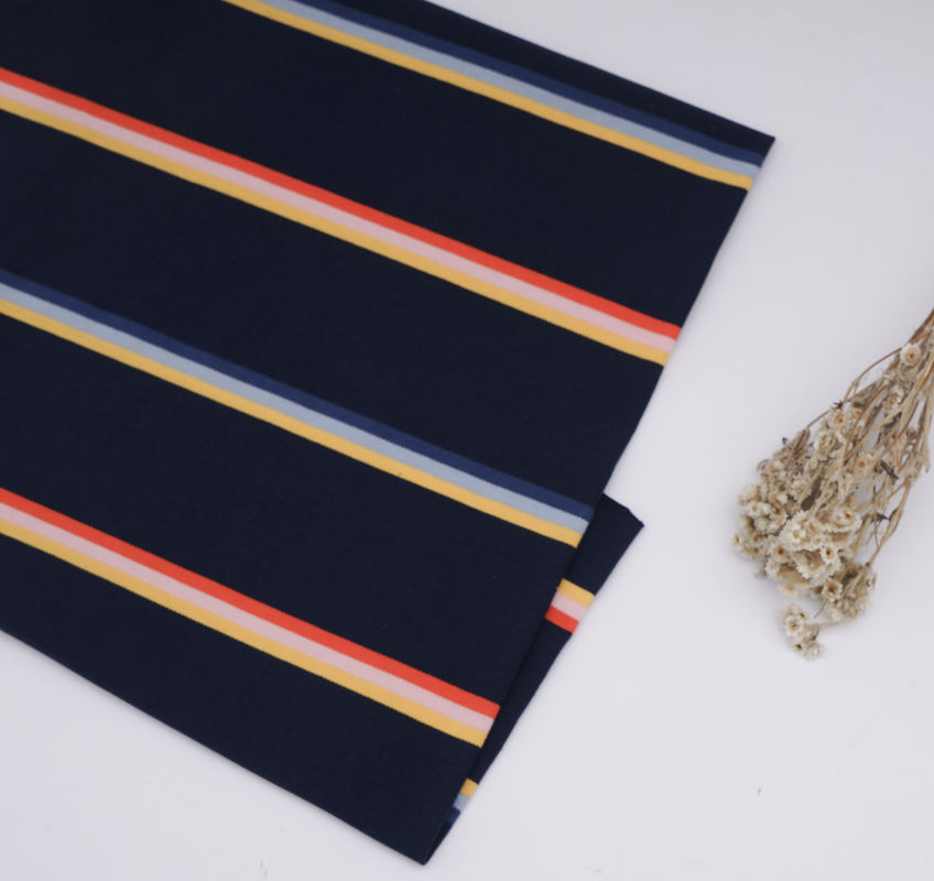 Tejido de punto a rayas saludable, cómodo y natural para la piel, para camiseta