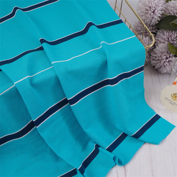 Tejido de punto a rayas saludable y transpirable, amigable con la piel, de buena textura, para camisa de polo