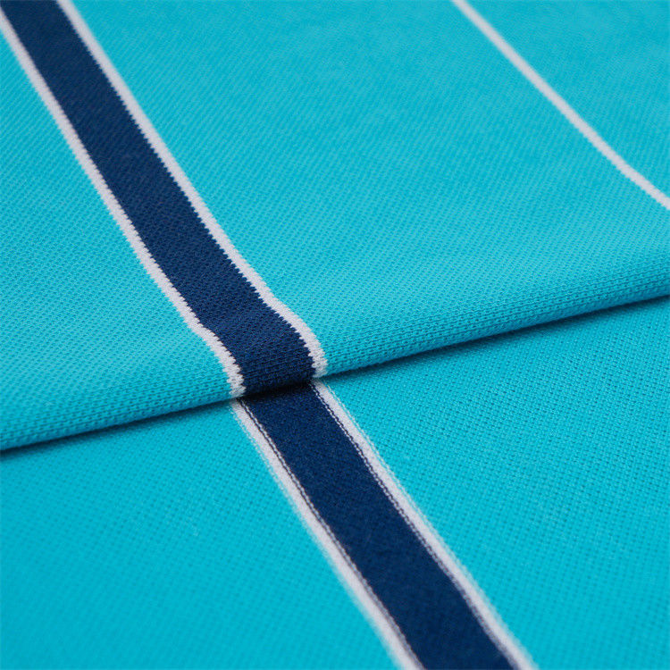 Tejido de punto a rayas saludable y transpirable, amigable con la piel, de buena textura, para camisa de polo