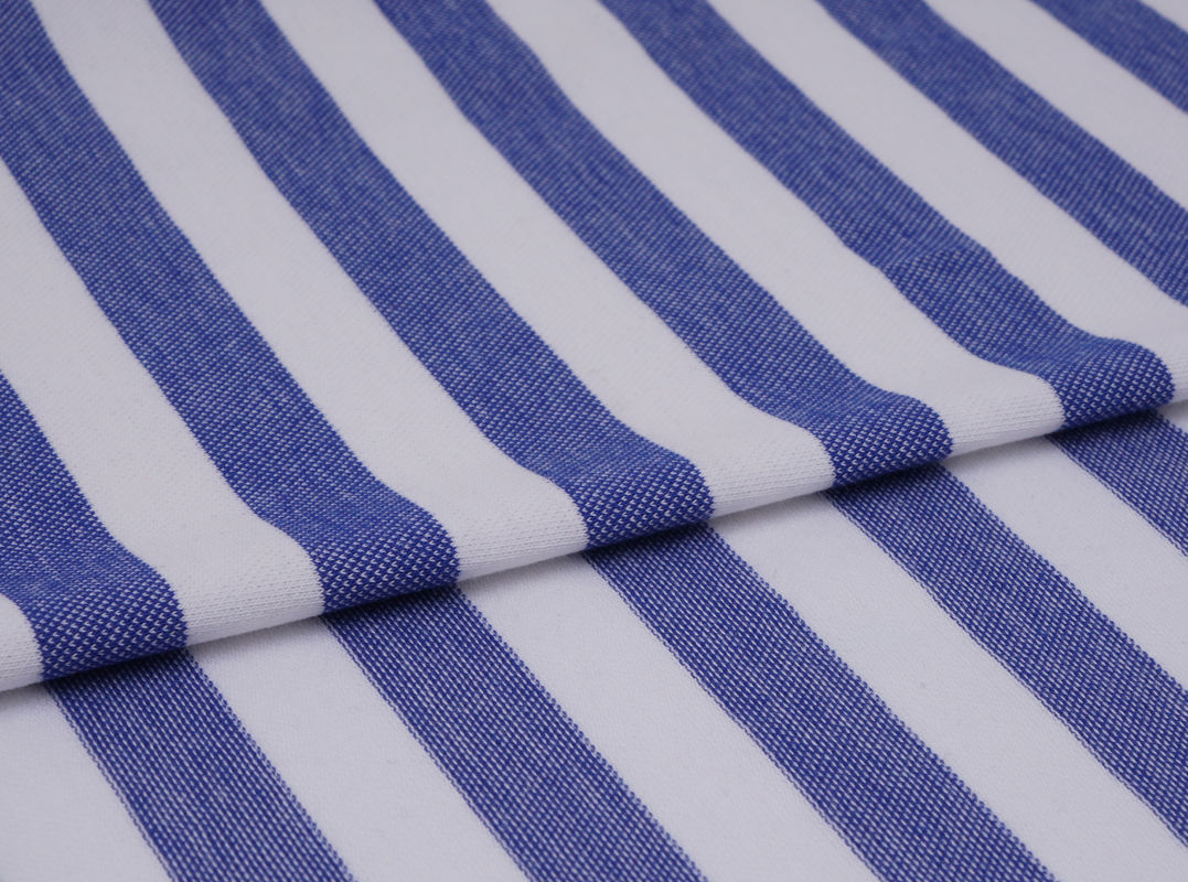 Tejido de punto a rayas saludable y resistente al desgaste y secado rápido para camisa de polo
