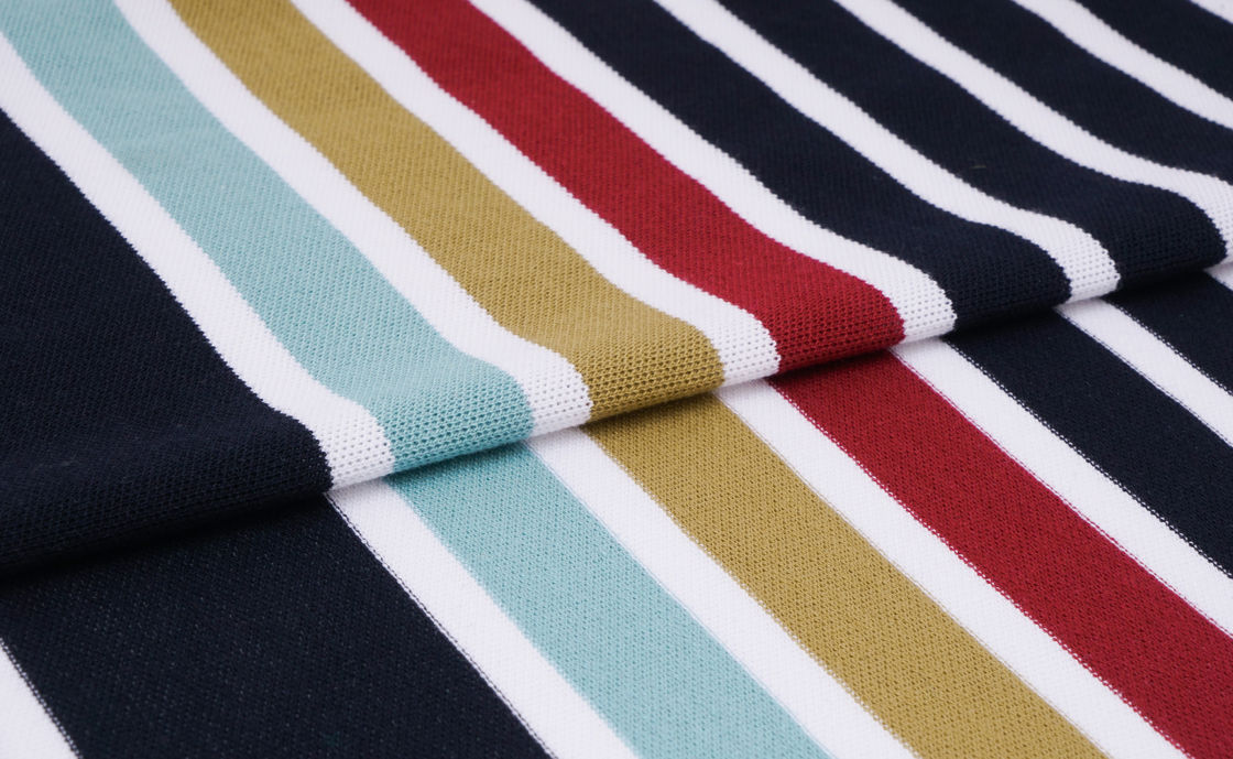 Tejido de punto a rayas saludable y de buena calidad y cómodo y transpirable para camiseta