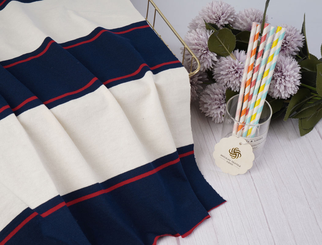 Tejido de punto a rayas, versión crujiente, resistente a las arrugas, solidez del color, para camisa polo