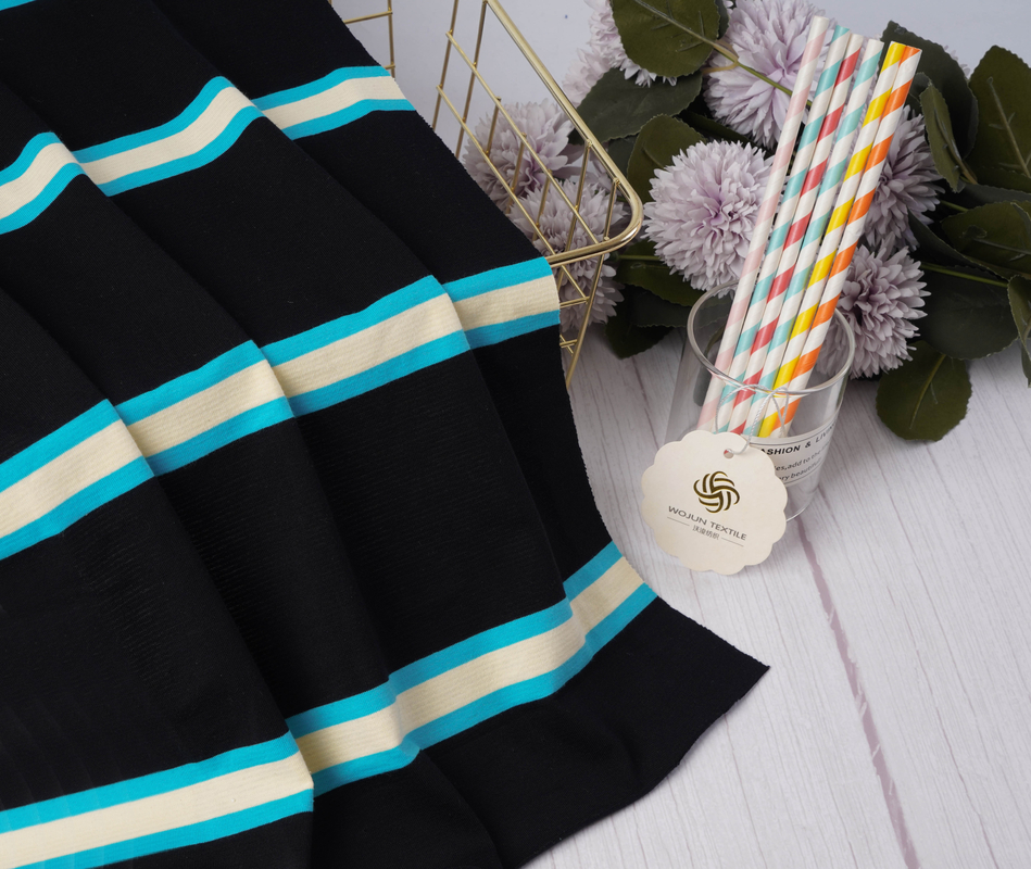 Breathable And Soft And Wear-Resistant Anti-WrinkleStriped Knit Fabric For Polo Shirt