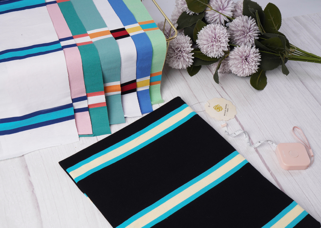 Breathable And Soft And Wear-Resistant Anti-WrinkleStriped Knit Fabric For Polo Shirt