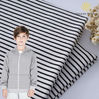 Suavidad rayada blanco y negro 100% de la tela del algodón Terry Material francés el 185cm