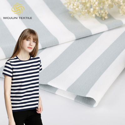 Tejido de punto a rayas de camiseta única 95% algodón 5% spandex 170g ropa de verano