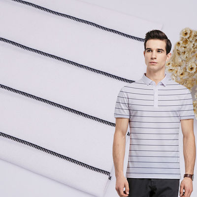 Un buen precio. Textura suave rayada respirable del algodón del solo del jersey peso ligero puro de la tela en línea