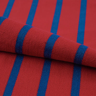 Tejido de rayas azules y rojas francesas de 200 cm de ancho de algodón puro para sudadera