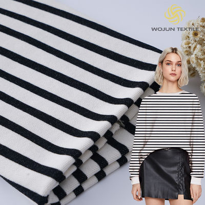 Un buen precio. Resistencia al frotamiento Tejido de algodón francés Terry Tejido de algodón peinado rayado en línea