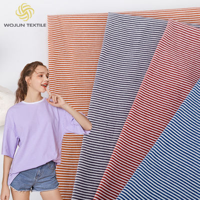 Tejido de algodón rayado multicolorido, fibra teñida, material antibacteriano transpirable