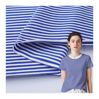 Tela rayada de la camiseta de algodón contar un cuento el material teñido 170gsm 40S de la absorción de la humedad