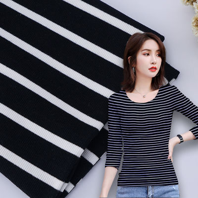 Un buen precio. Material antibacteriano acanalado de la raya del hilado 32S del doble de la tela del dispositivo de seguridad del algodón en línea