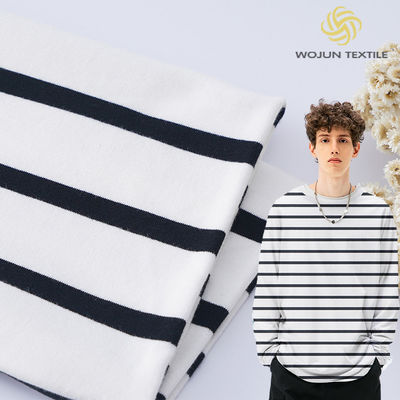 Un buen precio. Fabricación de algodón francés de madera de 225 g 32 S de doble hilo rayado y textura de lycra en línea