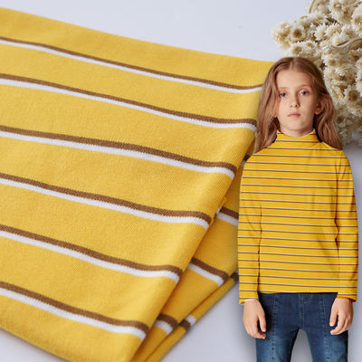 Material de algodón a rayas de tejido doble de punto amigable para la piel para uso informal