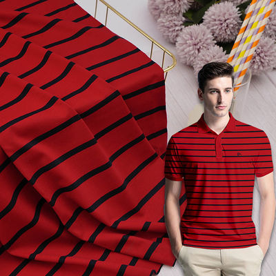 Tejido de algodón mercerizado transpirable de hilo rayado teñido para camiseta de polo