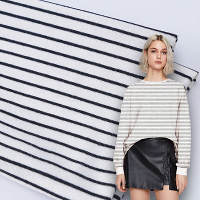 Tela orgánica Rib Knit Material teñido hilado de encargo 32S el 175cm del dispositivo de seguridad del algodón