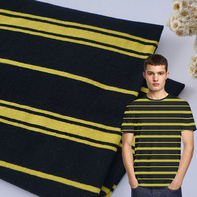 Un buen precio. Tejido de material rayado de algodón natural y absorvente del sudor para camisetas resistente al desgarro en línea
