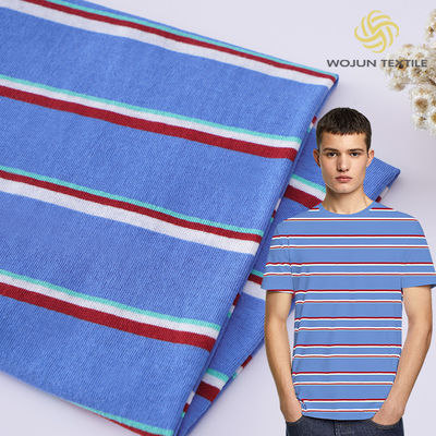 Tejido de punto rayado de algodón natural y transpirable, absorbente de sudor, ancho 190 cm