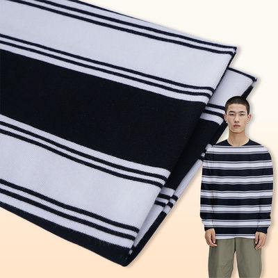 Tejido de algodón de doble hilo rayado para camiseta