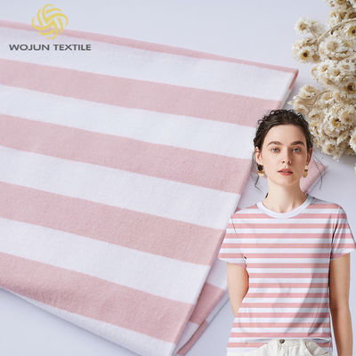 Tejido de material de algodón puro, jersey respirante, absorbente y rayado para camiseta