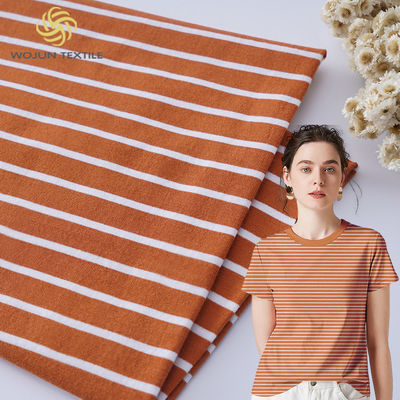 Jerseys simples de 175 gramos de tejido de algodón de punto rayado de cara única para camiseta