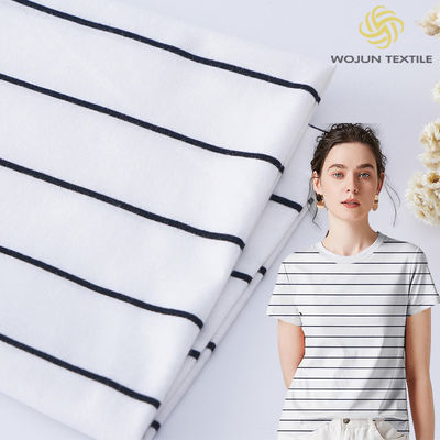 Tejido de algodón de punto a rayas de 175 gramos para uso informal