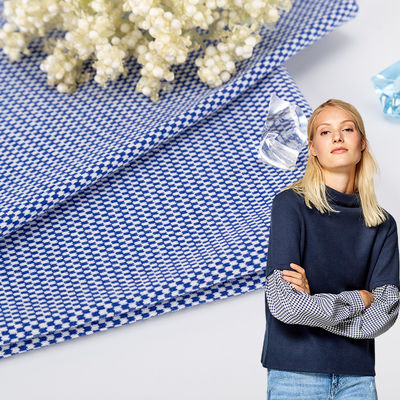 Tejido de camiseta de algodón cálido y duradero azul de moda para uso informal