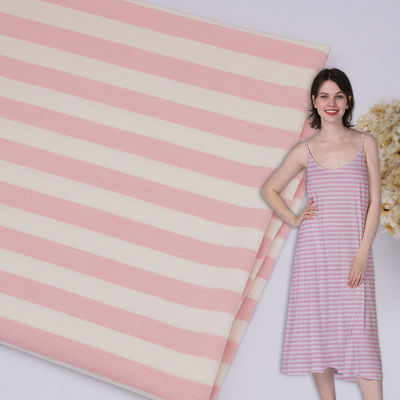 Un buen precio. Tejido de algodón de punto a rayas de 175 gramos para uso informal en línea