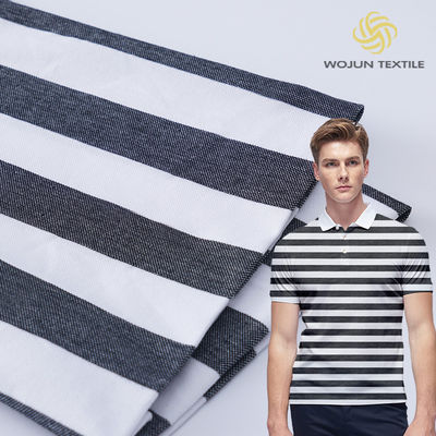 Tejido de punto de algodón confeccionado con rayas para camisa de polo