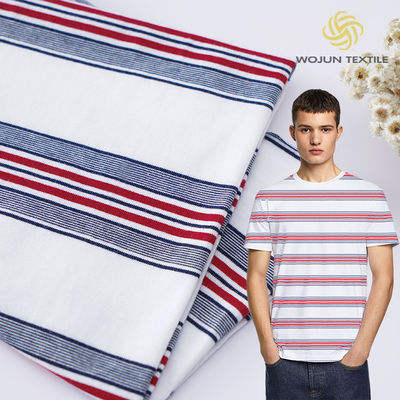Tejido de buena calidad, transpirable y de algodón puro, limpio para la piel Tejido de algodón a rayas para camiseta