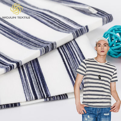 Tejido de material de algodón puro de rayas saludable y ecológico para camisetas