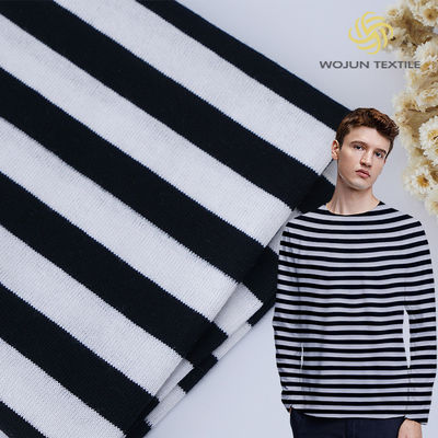 Tejido para camiseta de algodón puro con rayas, transpirable, absorbente de humedad y moderno