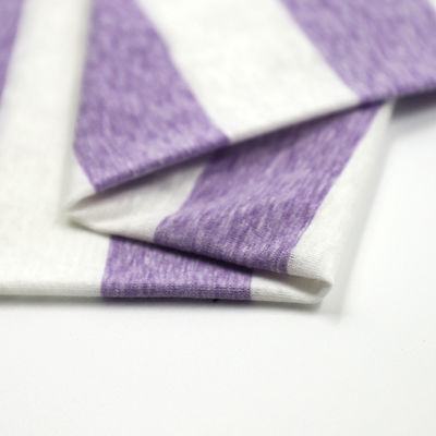 Ligero y suave Confortable buena textura Tejido de material rayado para camiseta