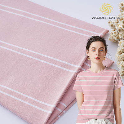 Tejido de material de algodón suave y estriado saludable y amigable para la piel para camiseta
