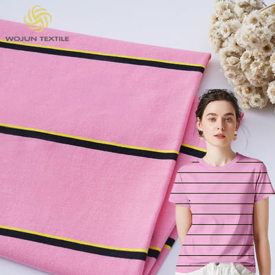 Un buen precio. Tejido de algodón rayado suave y elegante ecológico y de alta calidad para camiseta en línea