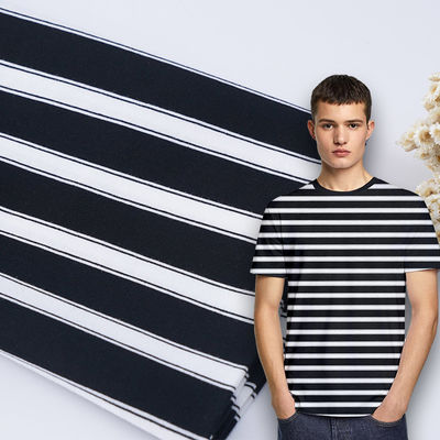 Buena textura y de moda fácil de cuidar de tejido de punto a rayas para camiseta