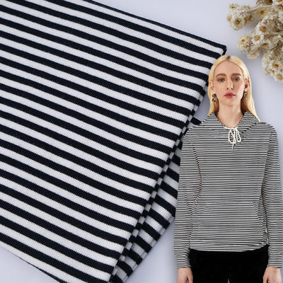 Un buen precio. Tejido de punto a rayas duradero y suave y cómodo para la piel para camisetas casuales en línea