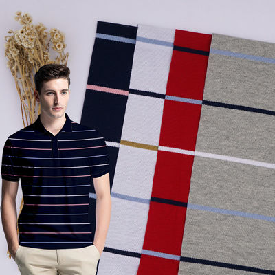 Comodidad buena textura de moda de material rayado Tejido para camisa de polo