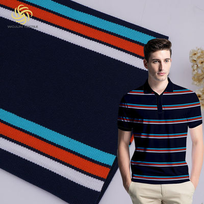 Un buen precio. Fabrica de material rayado confortable para camiseta de polo en línea