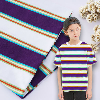 Tejido de algodón de rayas resistente y transpirable, saludable y amigable para la piel para camiseta