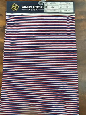 Un buen precio. Tejido de hilo y suave suave textura saludable Tejido de punto a rayas para camiseta en línea